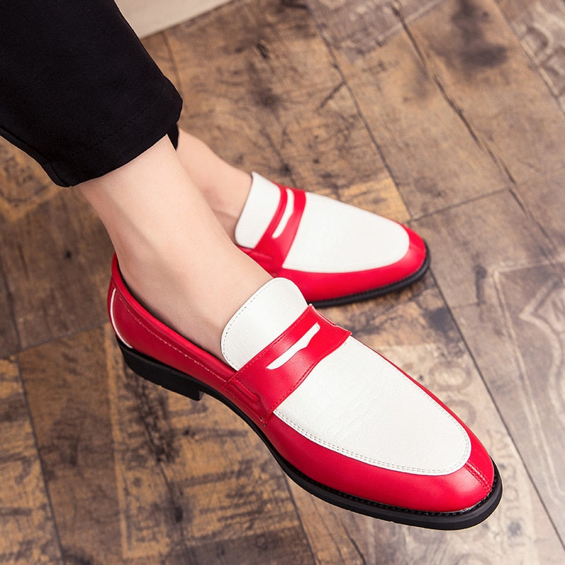 saferido Fashion Men Loafers Slip On Classic British Style Casual Dress Shoes Classic Social Leather Shoes Elegant Original Boat Shoes