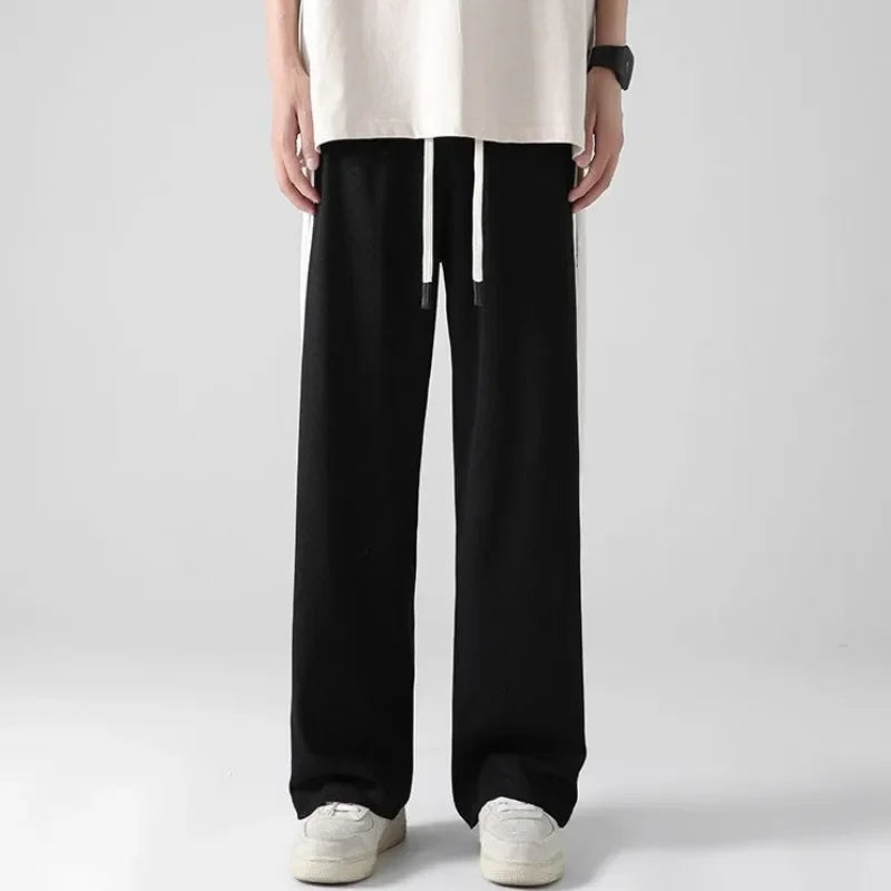 saferido Man Sports Pants Thin Trousers Striped Straight Summer Xxxl Loose Sport Korean Popular Clothes Y2k Baggy Gym Sweatpants for Men