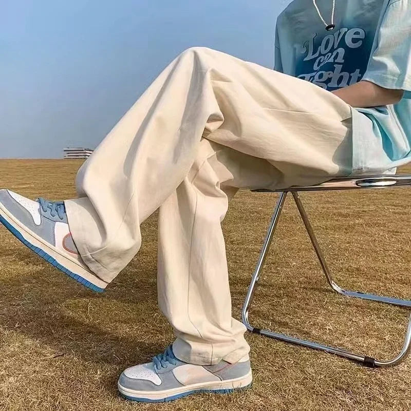 saferido Thin Sweatpants for Men Straight Trousers Man Sports Pants Plain Goth Summer Loose Xxl Tracksuit Bottoms Korean Y2k Slacks Gym