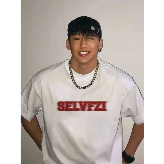 American Retro 100% Cotton Letter Print T Shirt for Men Hip-hop Trend Short Sleeve Oversized T Shirt Men Loose Summer Casual Top