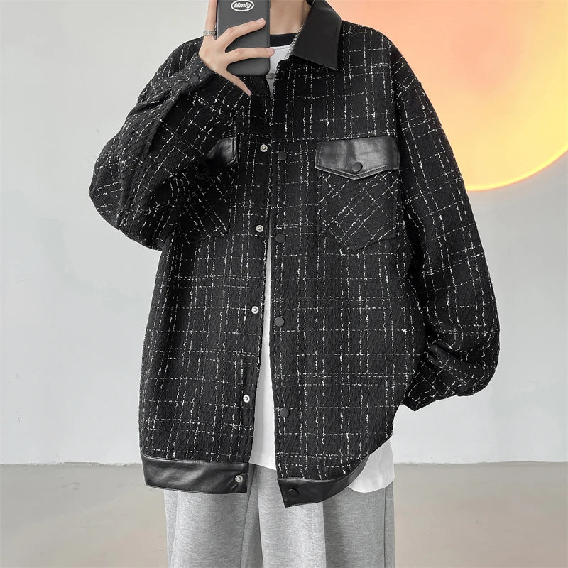 saferido Men's Korean Style Clothes Loose Fitting Harajuku Outerwear Spring Jackets Original Clothing Popular Coats