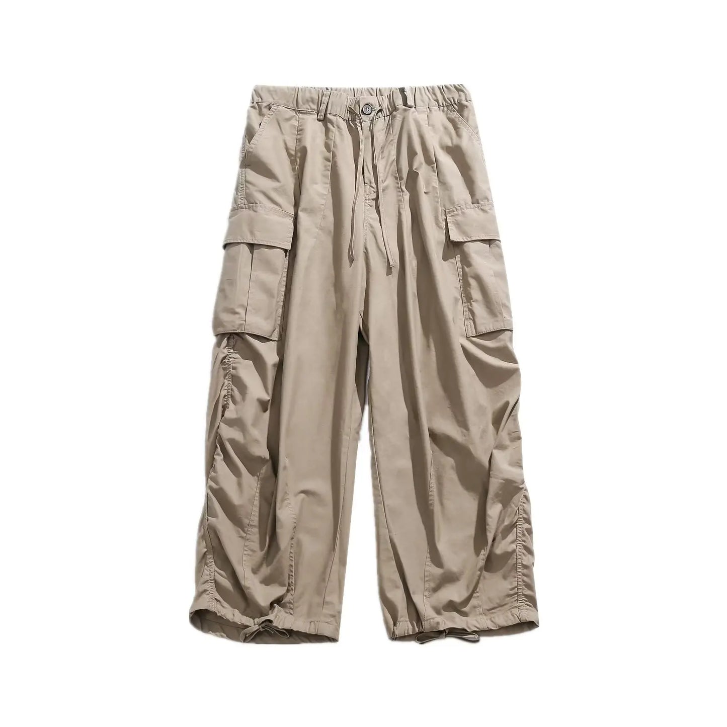 Summer Casual Men Set Japanese Patchwork Fake Two Half Sleeved Shirts+Pockets Cargo Pants 2-piece Set Couple Short Sleeve Suit