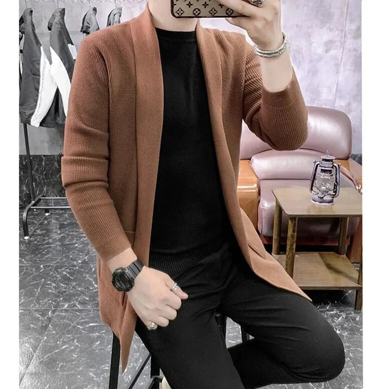 saferido British Style Men's Sweaters New Autumn Casual Solid Knitted Coat Male Cardigan Designer Homme Sweater Slim Fitted Warm Clothing