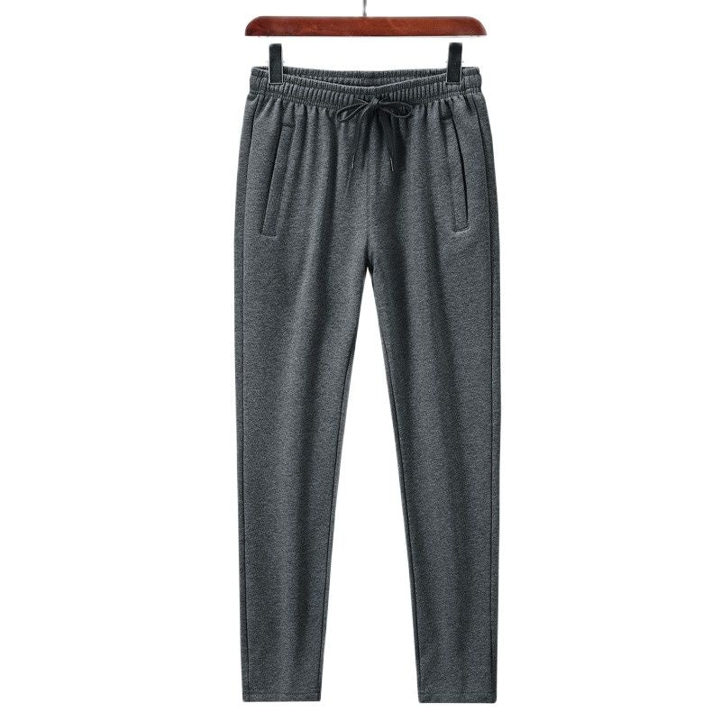 New Korean Style Straight Sports Running Pants Men'S Spring Autumn Loose Casual Pure Cotton Large L-8Xl 135Kg Knitted Trousers