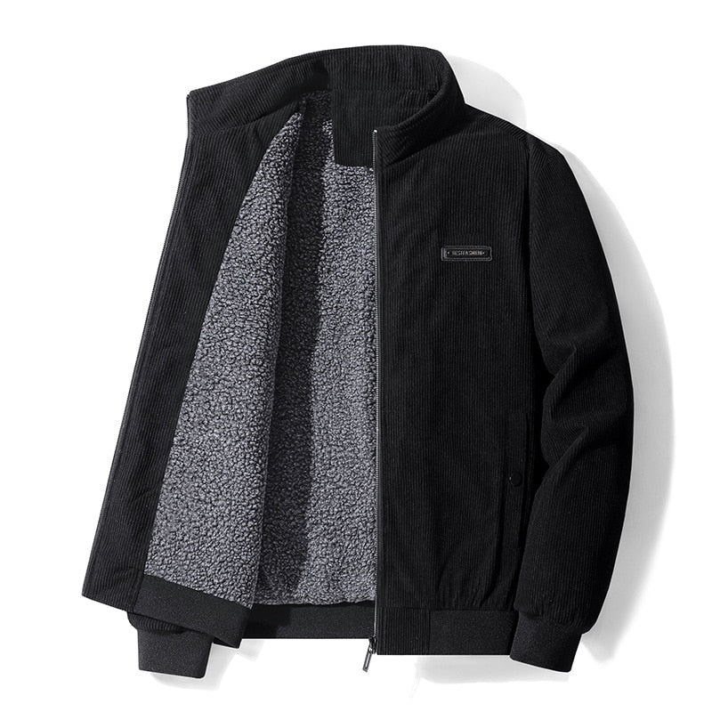 Men Clothing New Corduroy Coat Men's Winter Lamb Coat Winter Top Plus Velvet Thickened Large Size Jacket