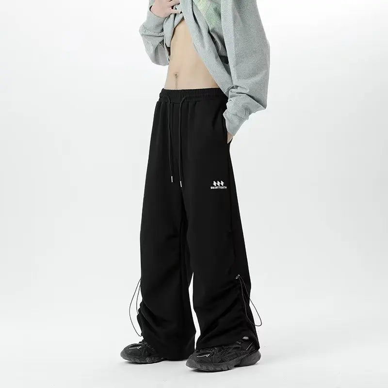 saferido Wide Leg Sweatpants Men Casual Pants Men Oversize Gray Sports Pants Black Trousers Male Loose Korean Streetwear Hip Hop