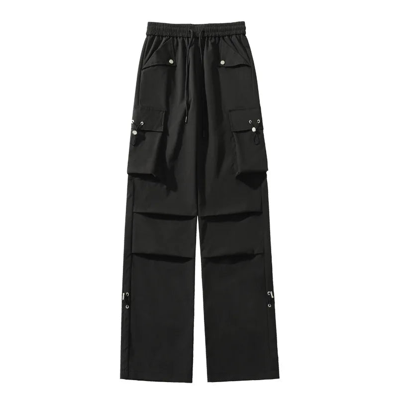 saferido New Joggers Cargo Pants Men Korean Style Casual Pants Fashion Harem Pants Multi-Pocket Ribbons Trousers Male Oversize Sweatpants