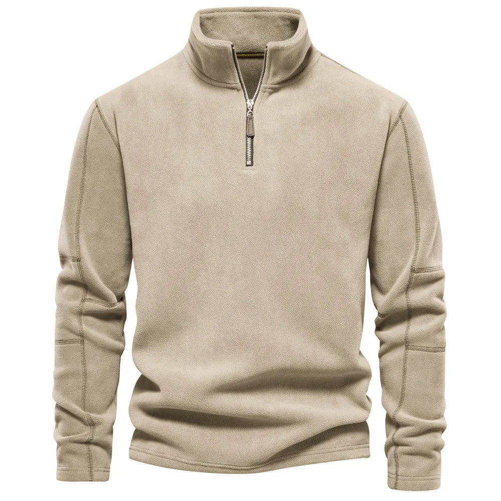 Men's Windbreaker Jackets For Men Fall Winter Warm Fleece Tops Men Sweatshirts Casual Pullover Fashion Solid Color Sweatshirt
