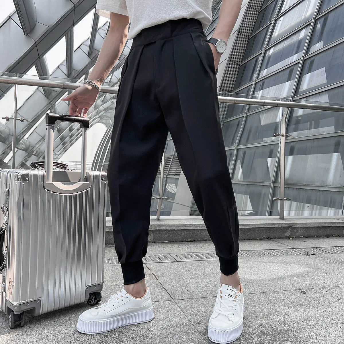 saferido Trouser Men Solid Color Pants High Quality Men Dress Pant British Style Pant Men Formal Wear Men Casual Pants 29-36