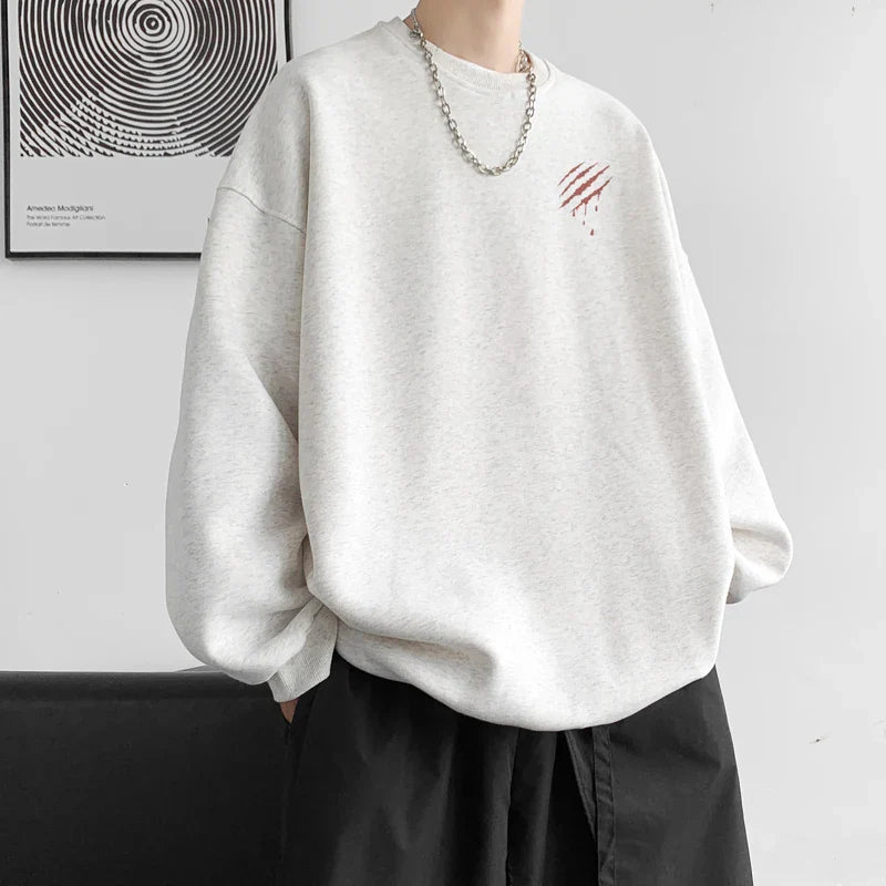 saferido Hipster Men Sweatshirt Oversize Streetwear Autumn Round Neck Sweat Shirt Harajuku Unisex Casual Sports Pullover Sweatshirts
