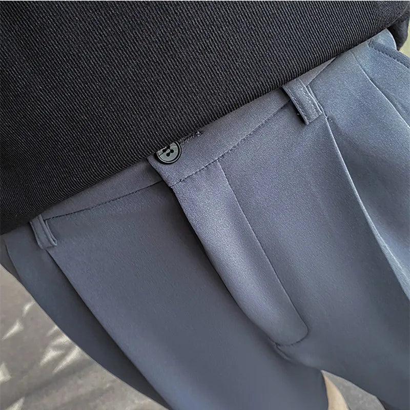 saferido Pleated Shorts Men Summer White Shorts Korean Fashion Casual Shorts Work Wear Clothes Breathable Comfort Slim Fit Bermudas