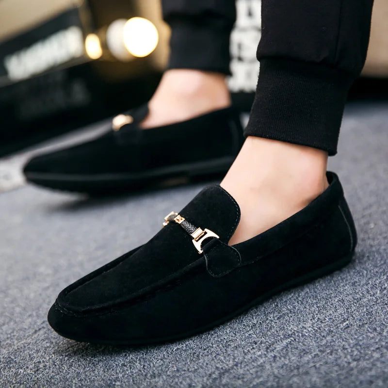 saferido Slip-on Loafers for Men Soft Driving Moccasins High Quality Flats Male Walking Shoes Suede Casual Loafers Summer Men's Shoe