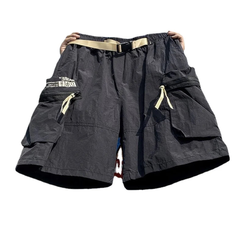 saferido high quality overalls shorts men summer multi-pocket hipster American casual Japanese y2k pants super handsome sweatpants