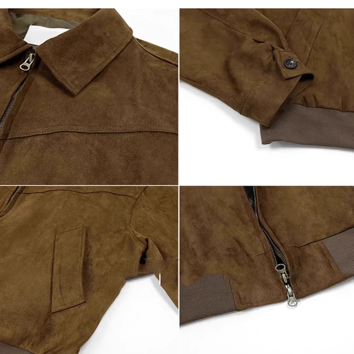 Men's Short Bomber Jackets Spring Retro Y2k Lapel Zipper Pocket Windbreaker Coats Luxury High Quality Overcoat Streetwear