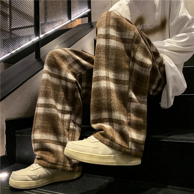 saferido Men Casual Cargo Pants Wool Harem Pants Baggy Joggers Mopping Trousers Harajuku Hip Hop Loose Women Wide Leg Pants Overalls