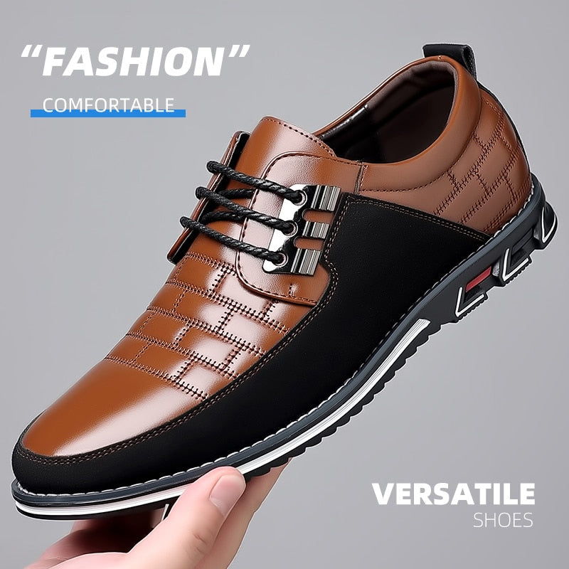 saferido Trending Leather Shoes for Men Business Casual Dress Shoe Lace Up Formal Party Men Shoes Comfortalbe All-match Wedding Oxfords