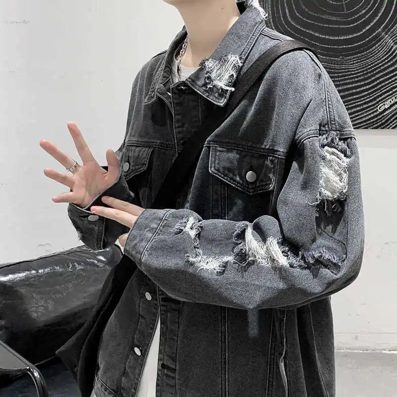 saferido Spring Jackets Men's Spring and Autumn Men's Clothing Coat Harajuku Streetwear Trendyol Fashion Coats cowboy Coat