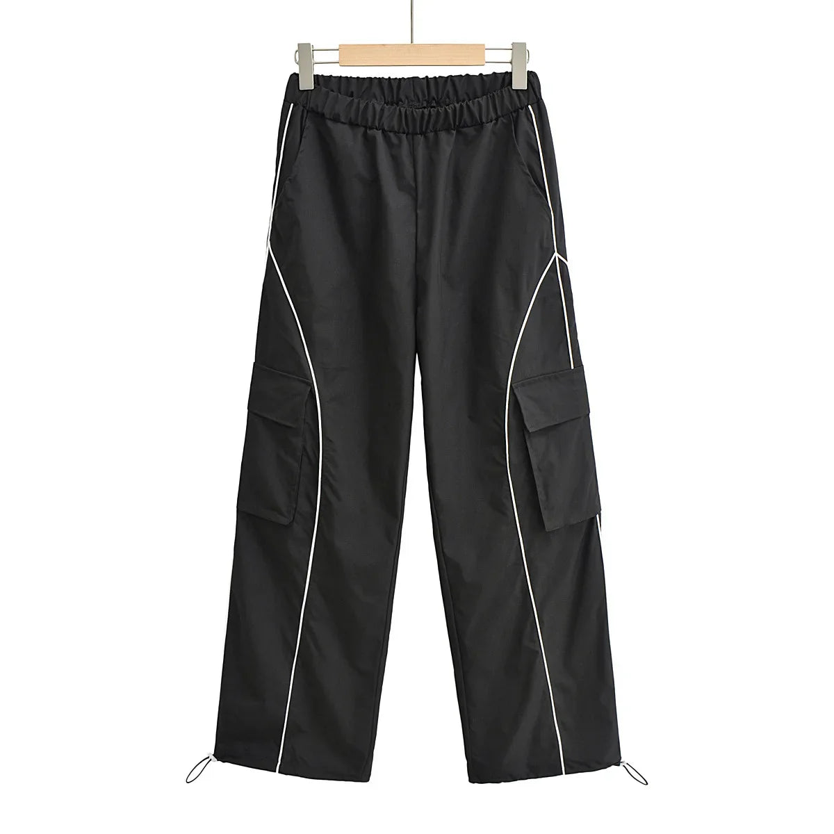 saferido Sports Pants for Men Jogging Sweatpants Wide Leg Cargo Trousers Male Black Streetwear Loose Casual American Street