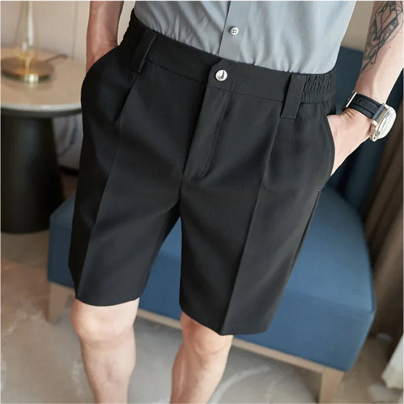 saferido British Style Summer Thin Shorts New Men's Naples Business Casual Short Pants Fashion Slim Fit Formal Suits Shorts Homme 28-36