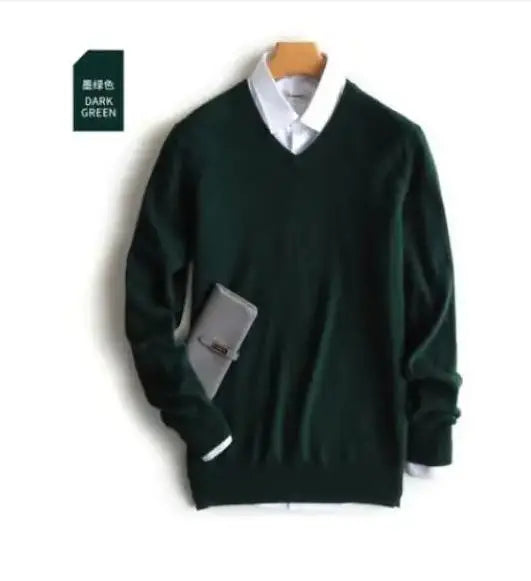 Men's Sweaters V-neck Pullovers Cashmere Knitting Hot Sale Spring Women Sweaters Wool Knitwear High Quality Jumpers Clothes