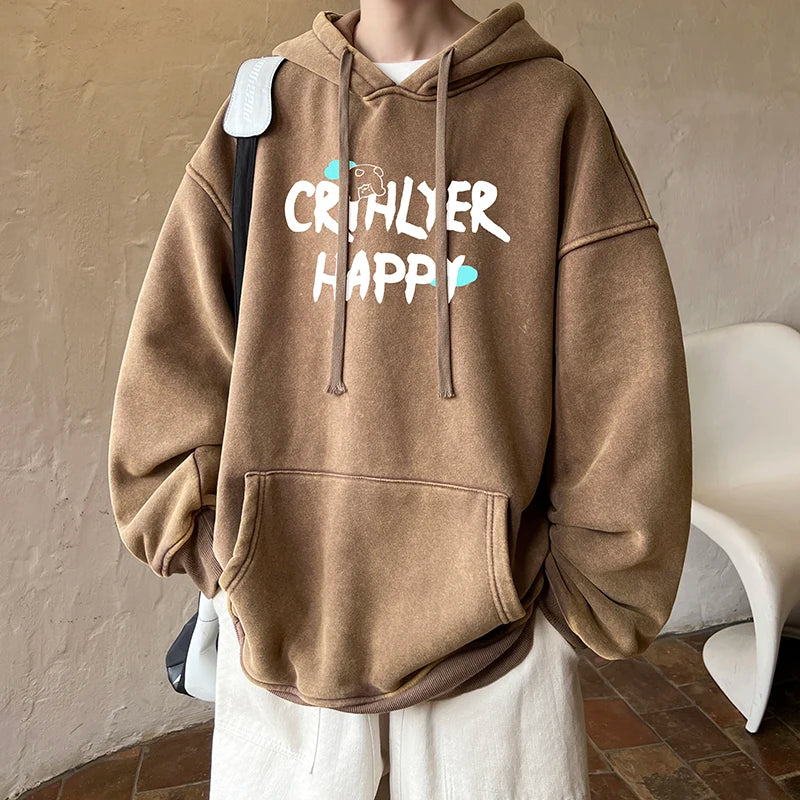 saferido Retro Washed Hoodie Spring New Multiple Colors Hoodies Men's Hooded Casual Street Wear Men's Loose Hooded Pullover