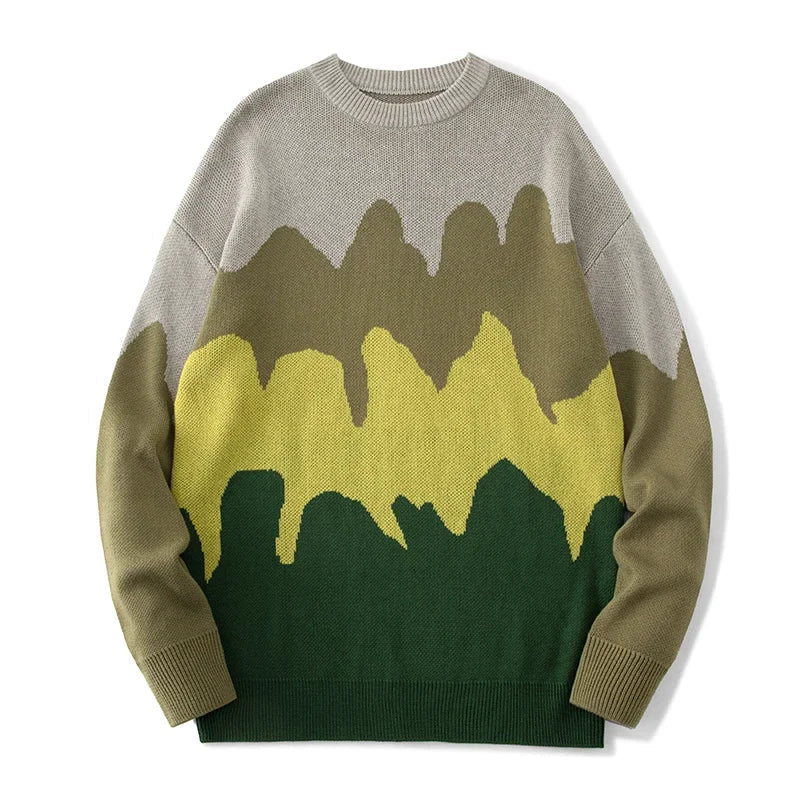 New Autumn Winter Casual Sweater Men Loose Harajuku Style Round Neck Long Sleeve Mens Fashion Pullovers Trendy Sweaters