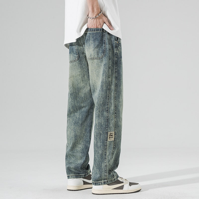 Baggy Jeans Men Wide Leg Pants Casual Oversize Jeans For Men Clothing Loose Fit Streetwear Vintage Male Denim Trousers New