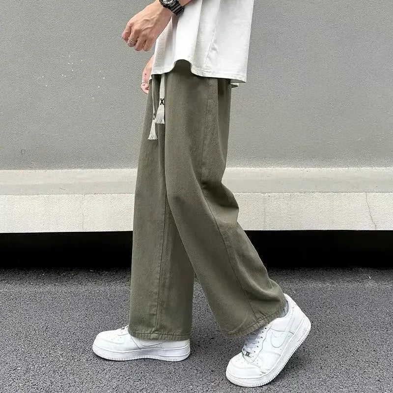 saferido Thin Sweatpants for Men Straight Trousers Man Sports Pants Plain Goth Summer Loose Xxl Tracksuit Bottoms Korean Y2k Slacks Gym