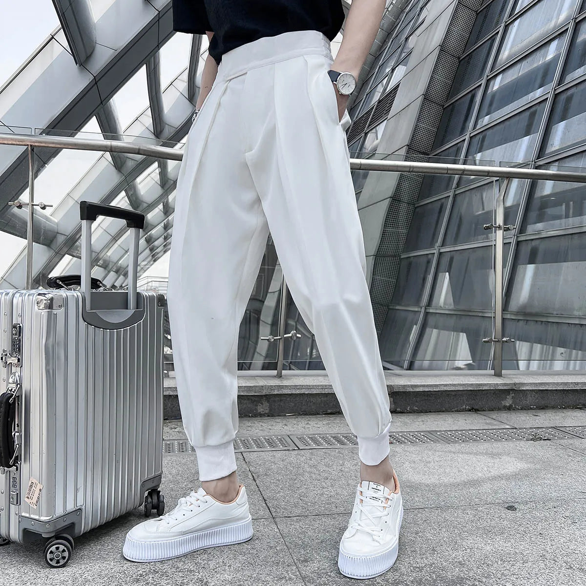 saferido Trouser Men Solid Color Pants High Quality Men Dress Pant British Style Pant Men Formal Wear Men Casual Pants 29-36