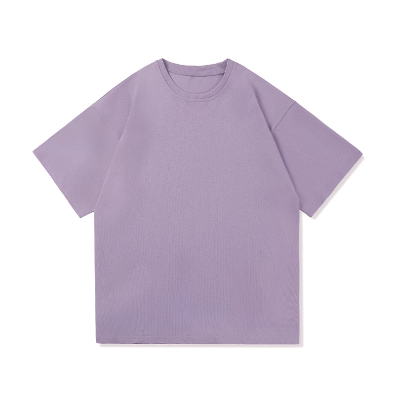 Men Oversized Graphic Solid T Shirts Colorfuls 100% Cotton Mens White Classical Tee Male Short Sleeve O-Neck Tops