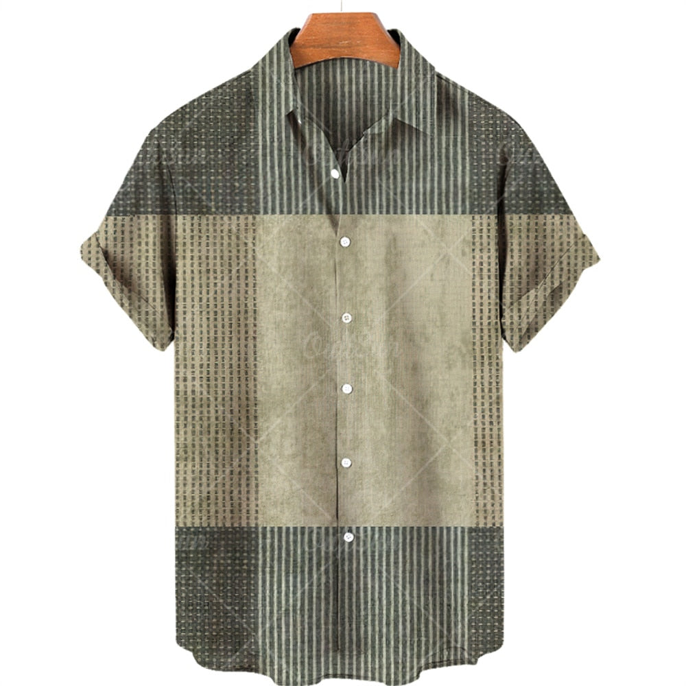 Male Shirt Oversized Plaid Floral Short Sleeve Tops Summer Casual Holiday Buttons Social Luxury Clothing Men Hawaii Shirts 5XL