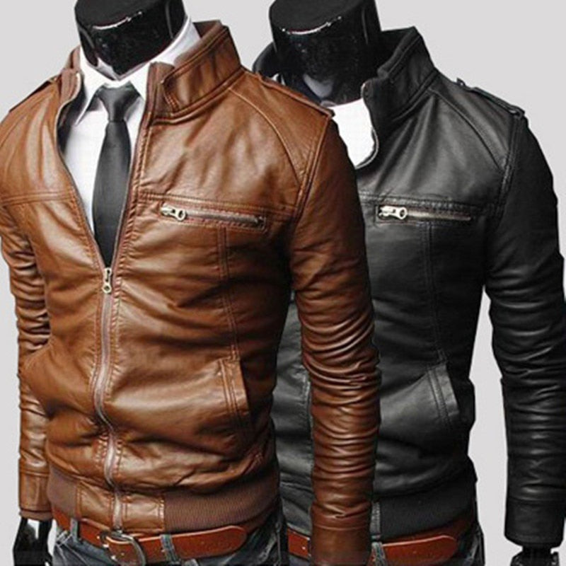 Brand New Men's Motorcycle Leather Jacket Slim Men Leather Jacket Outer Wear Clothing For Male Garment Man Jackets