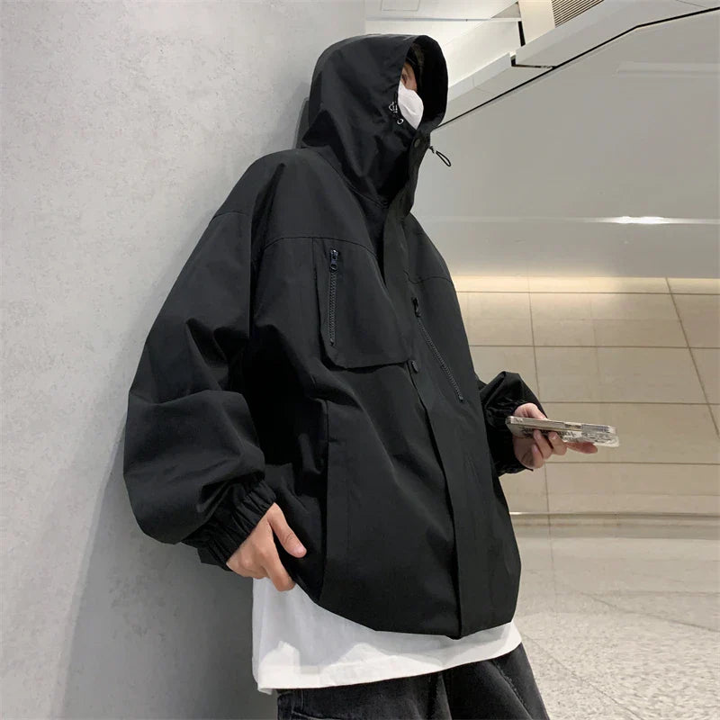 saferido Men's Korean Style Clothes Original Clothing Hooded Jackets Man Hoodie Coats Models 2024 Outerwear Loose Fitting Spring