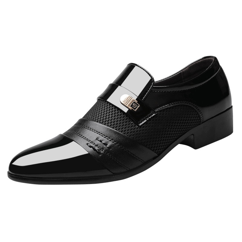 saferido Former Men Shoe Black Leather Shoes for Men Luxury Plus Size Party Office Business Casual Shoes Loafers