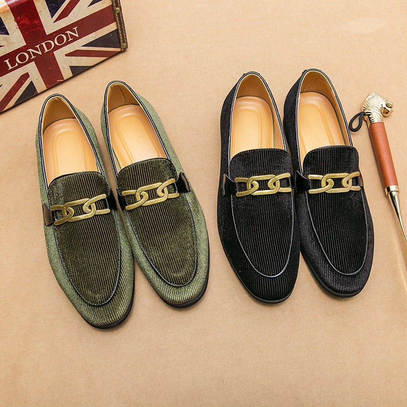 saferido Loafers Shoes Italian Fashion Corduroy Men Shoes For Driving Shoes Luxury Mens Leather Casual Grace Men's Wedding Shoes Party