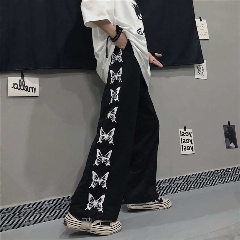 Harajuku Y2k Oversize Wide Pants Japanese Men Streetwear Korean Sweatpants Print Casual Sport Straight Trousers