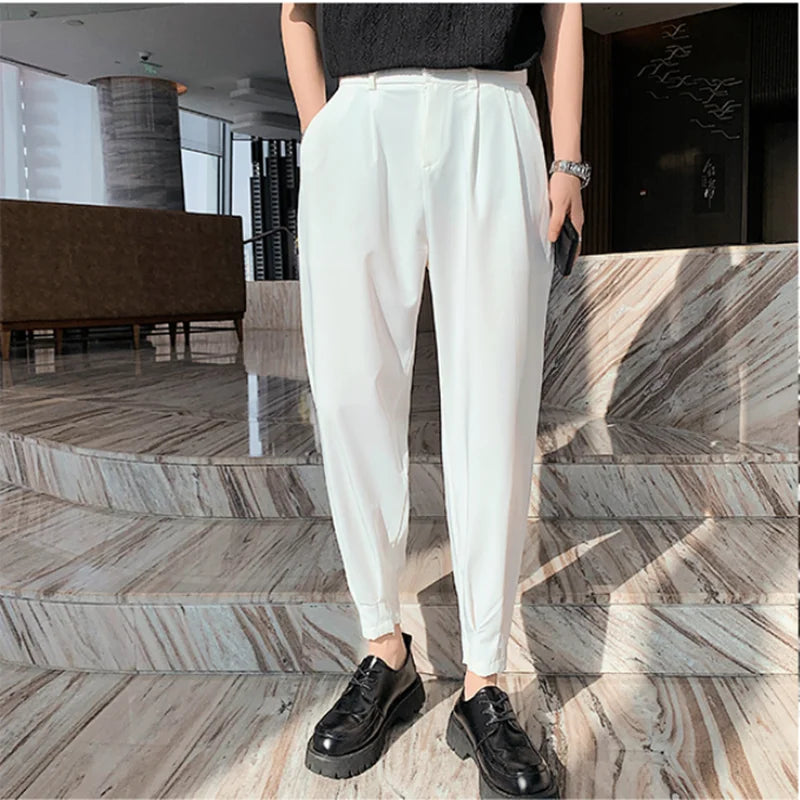 saferido Men Sspring High Quality Business Casual Pants/Male High quality Elastic waistline Haroun Pants Plus Size S-3XL