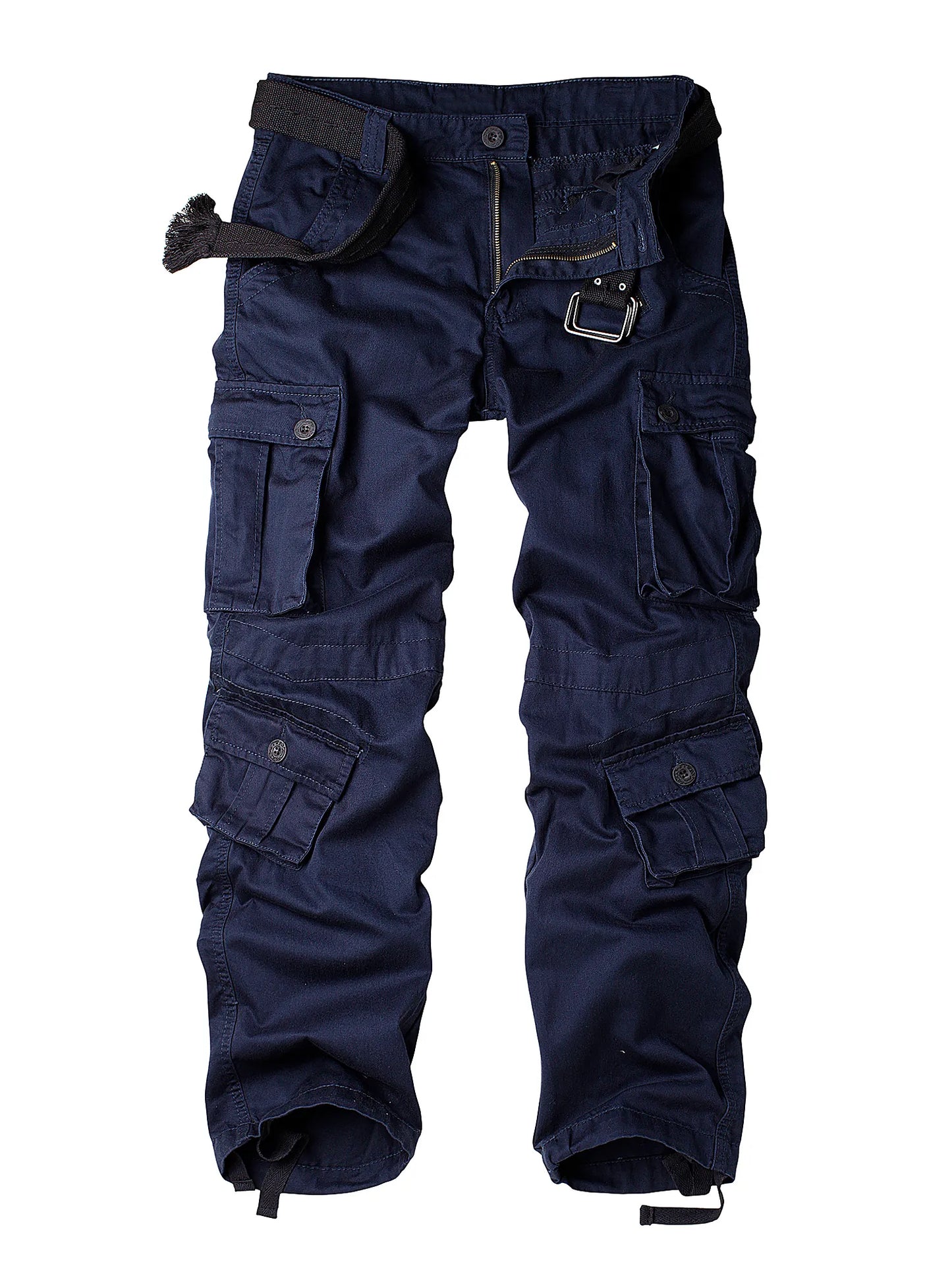 Men's Casual Cargo Pants Military Army Camo Pants Combat Work Pants with 8 Pockets(No Belt)