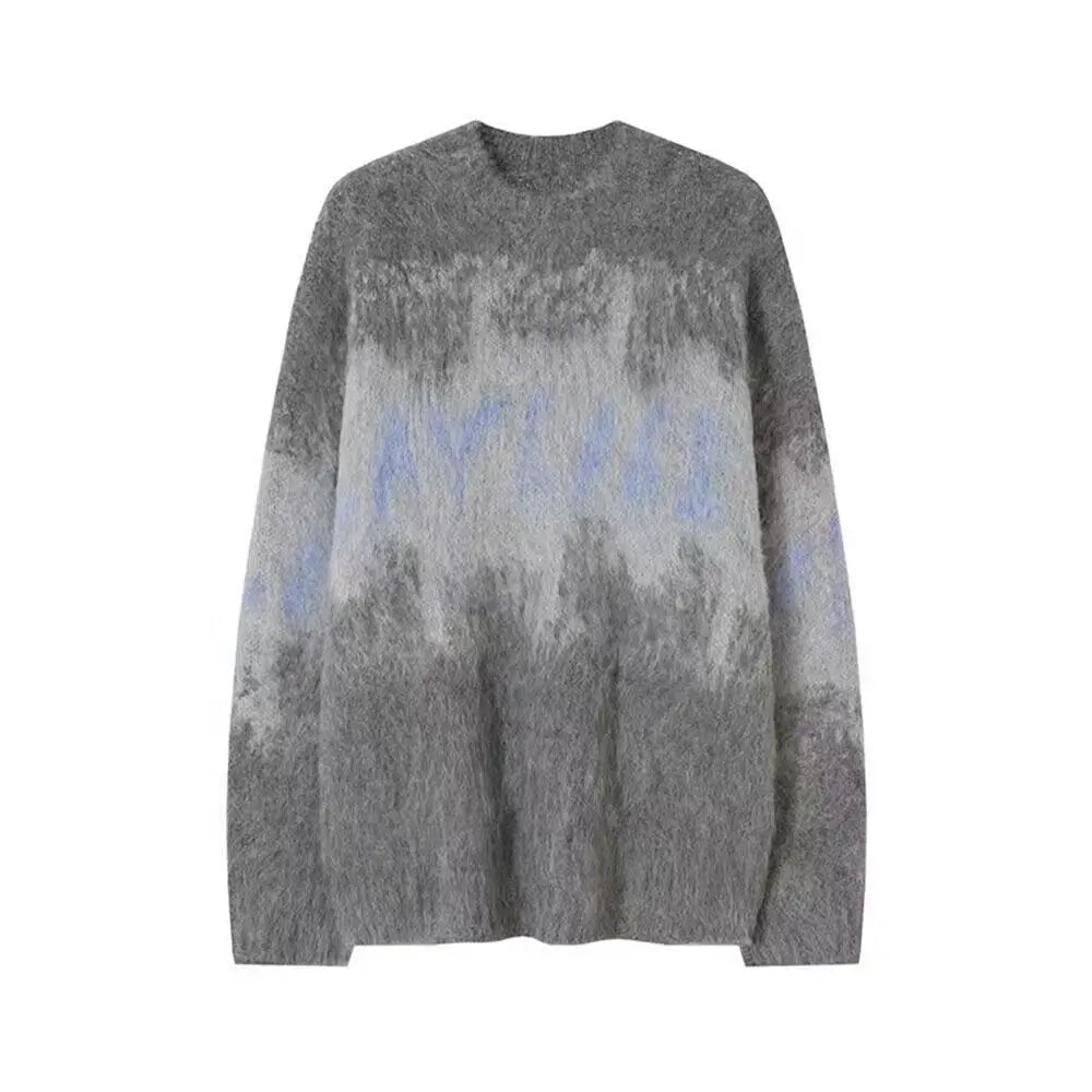 saferido Korean Vintage Thickened Gradient Slouchy Sweaters Knitted Sweaters for Men's Loose and Popular Autumn and Winter Sweaters