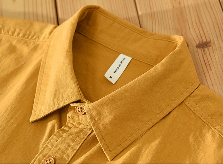 Safari Style Short Sleeve Shirt for Men Casual Turn-down Collar Tops Man Summer New Fashion Loose Button Up Shirt Clothing
