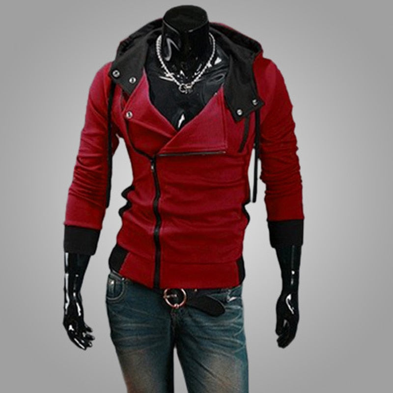 Casual Man Hoodie Sweatshirt Slim Male Zipper Streetwear Cardigan Hoodies Outerwear Black Sportswear Men Hooded Jacket