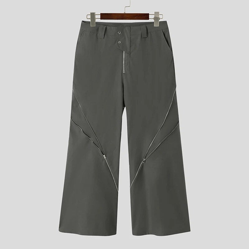 Fashion Casual Style New Men Pants Loose Comfortable Trousers Stylish Male Hot Sale Zipper Split Micro Pull Pants S-5XL