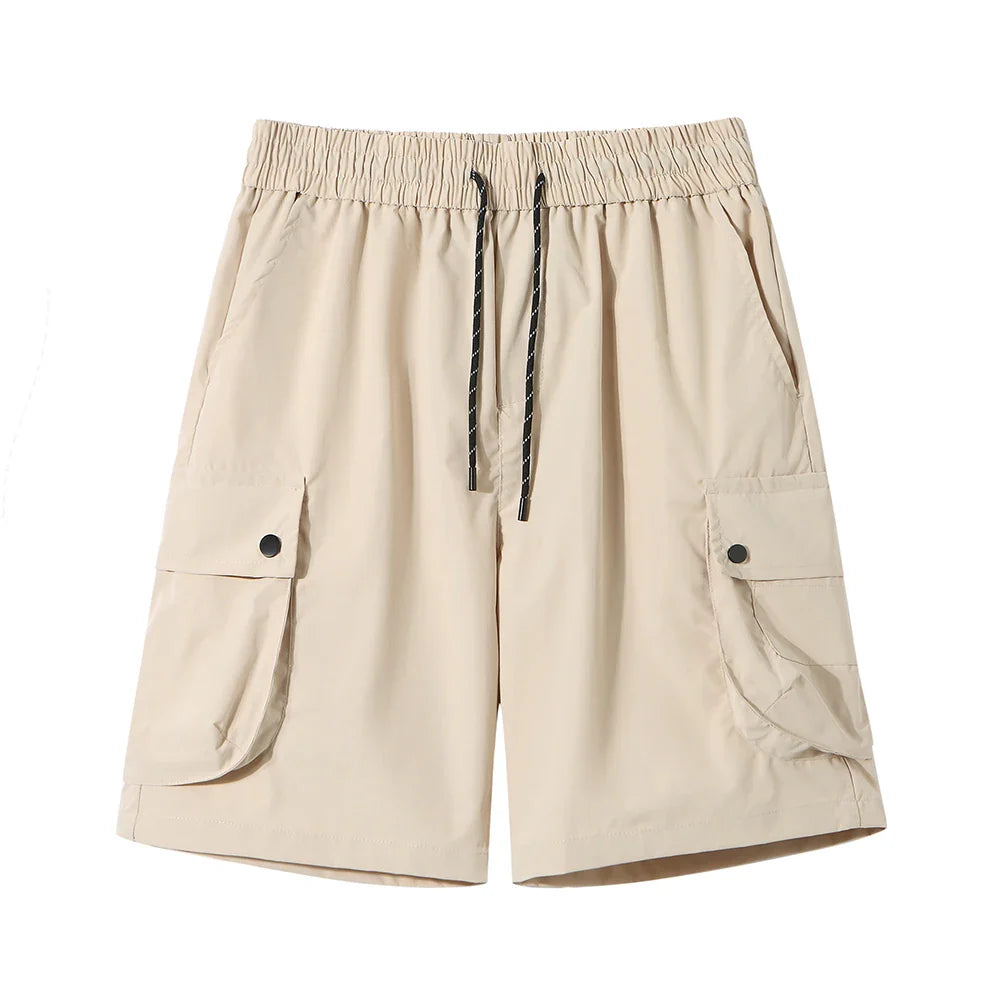 saferido Korean Streetwear Cargo Shorts for Men 2024 Summer Y2K New Multi Big Pocket Retro Casual Loose Shorts Men Versatile Summer Short