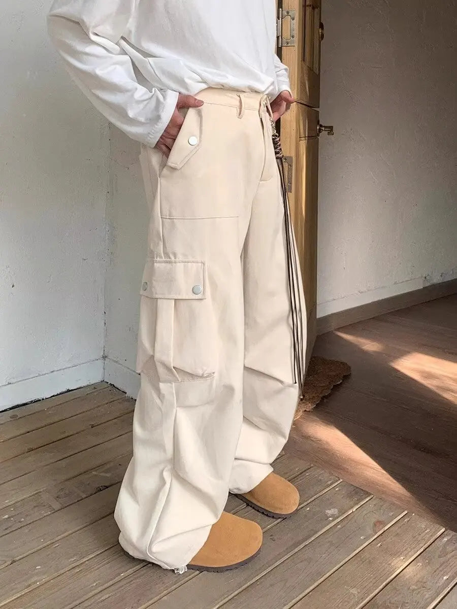 saferido Wide Cargo Pants Men Baggy Oversize Cargo Trousers Male Oversize Loose Casual Streetwear Hip Hop Pocket Spring