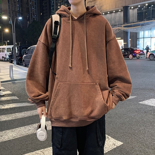 Legible Spring Autumn Casual Hoodies Men Solid Hooded Hoodies Male Loose Sweatshirts Pullovers Man