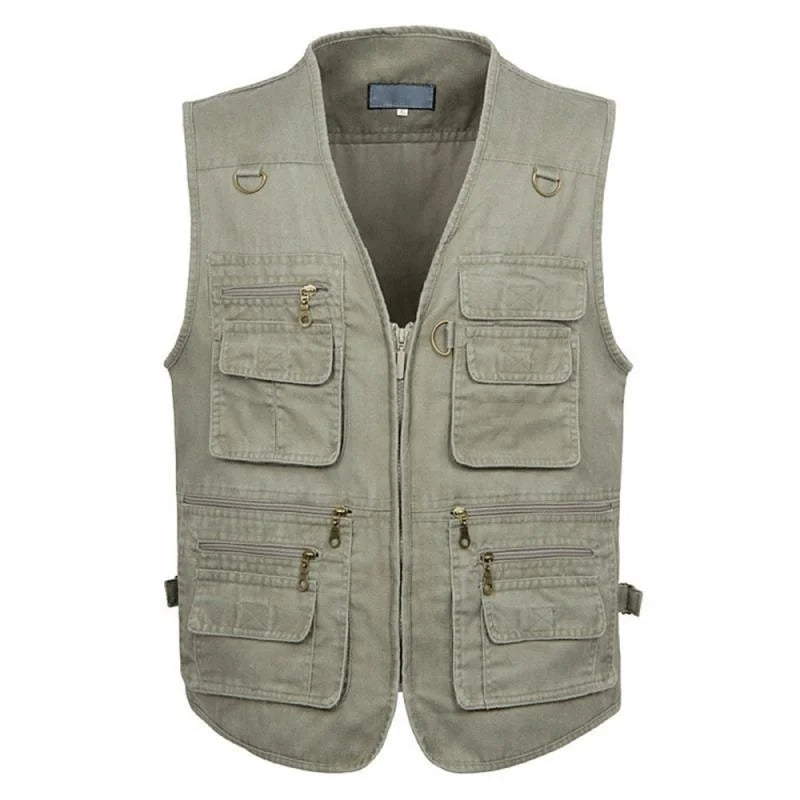 7Xl 6Xl New Male Casual Summer Big Size Cotton Sleeveless Vest with Many 16 Pockets Men Multi Pocket Photograph Waistcoat Sale