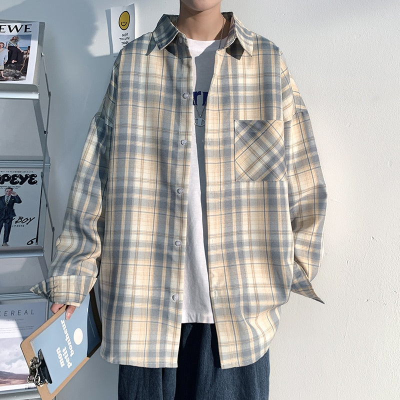 Art Style Men's Corduroy Long Sleeve Shirts Autumn Korean Shirt Woman Fashion Casual Oversize Shirt Coat Quality Clothing