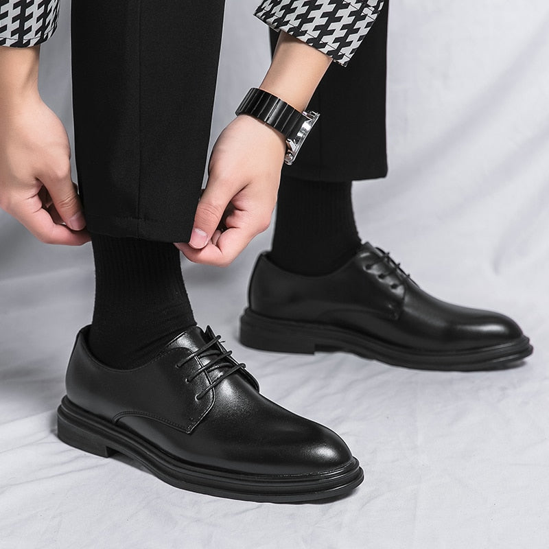 Italian Dress Shoes Leather Fashion for Men Pointed FormalShoes Men Formal Office Spring Party Luxury Mirror Oxford Shoes