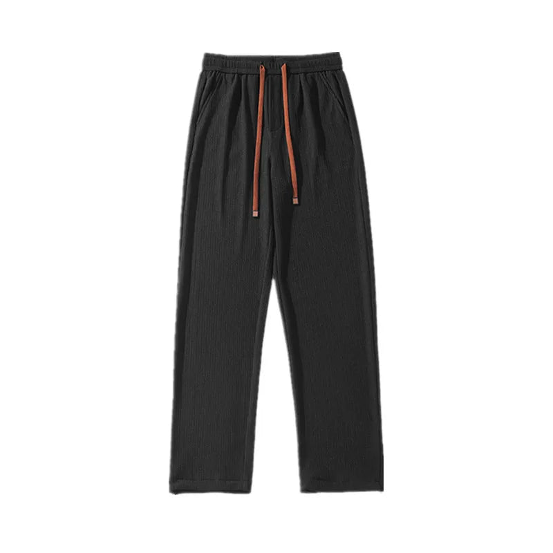 saferido Summer Pleated Pants Men Fashion Oversized Ice Silk Pants Men Streetwear Loose Straight Pants Mens Baggy Trousers M-3XL