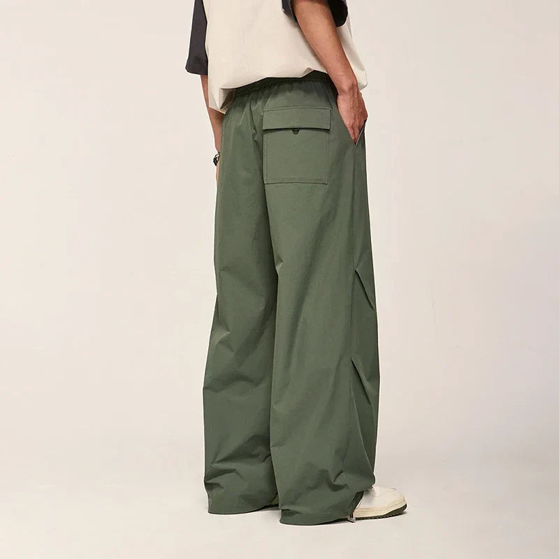 saferido Parachute Wide Leg Pants Men Baggy Trousers Male Joggers Sweatpants Oversized Loose Casual Sports Streetwear Hip Hop